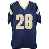 Marshall Faulk Autographed/Signed Pro Style XL Jersey TB Blue Beckett W 58519