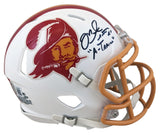 Buccaneers Mike Alstott "A-Train" Signed 76-96 TB Speed Mini Helmet BAS Witness