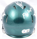 Miles Sanders Signed Eagles Speed Mini Helmet w/Fly Eagles-Beckett W Holo *Top