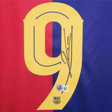 Robert Lewandowski Signed Barcelona Home Soccer Jersey #9 with Beckett COA