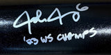 Josh Jung Texas Rangers Signed Black Louisville Slugger Bat 23 WS Champs BAS