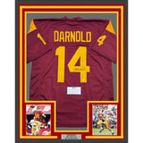Framed Autographed/Signed Sam Darnold 35x39 USC Southen Cal Jersey Steiner COA