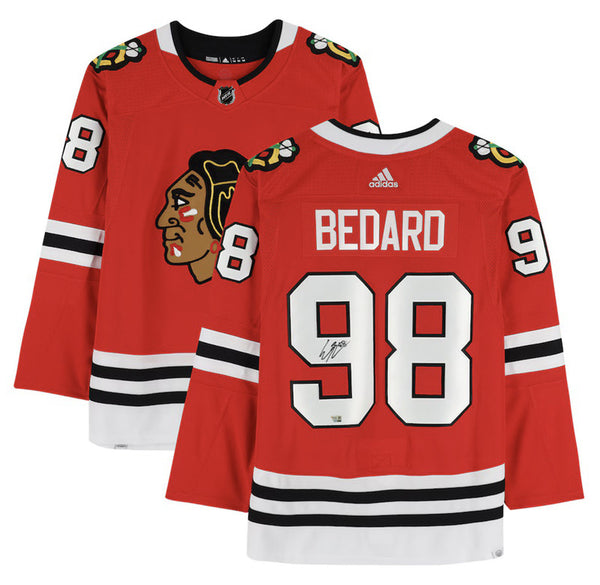 Connor Bedard Autographed Blackhawks Authentic Adidas Red Jersey Fanatics