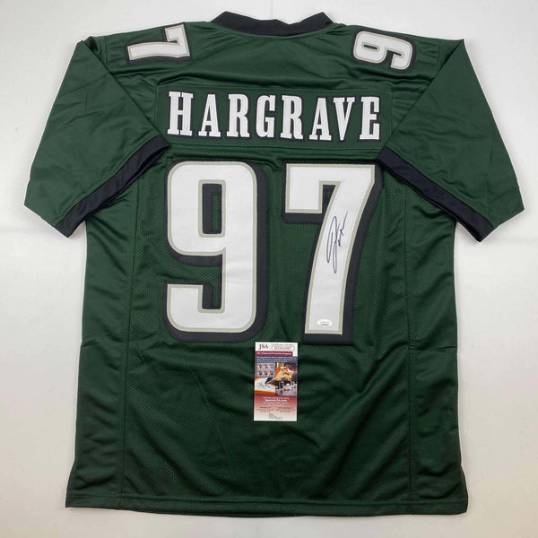 Autographed/Signed Javon Hargrave Philadelphia Green Football Jersey JSA COA