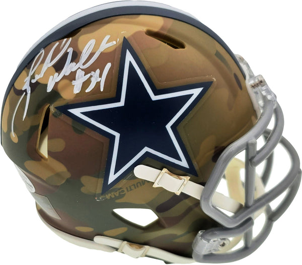 HERSCHEL WALKER AUTOGRAPHED DALLAS COWBOYS CAMO SPEED MINI HELMET BECKETT 185954
