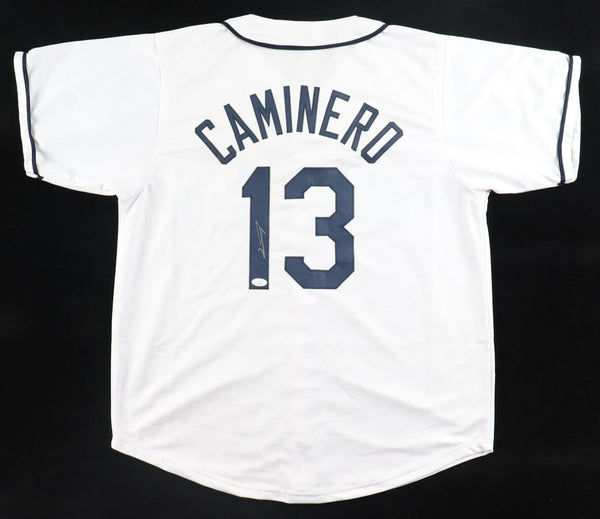 Junior Caminero Signed Tampa Bay Rays Jersey (JSA COA) 2025 Rookie 3rd Baseman