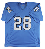 North Carolina Omarion Hampton Signed Carolina Blue Pro Style Jersey BAS Witness