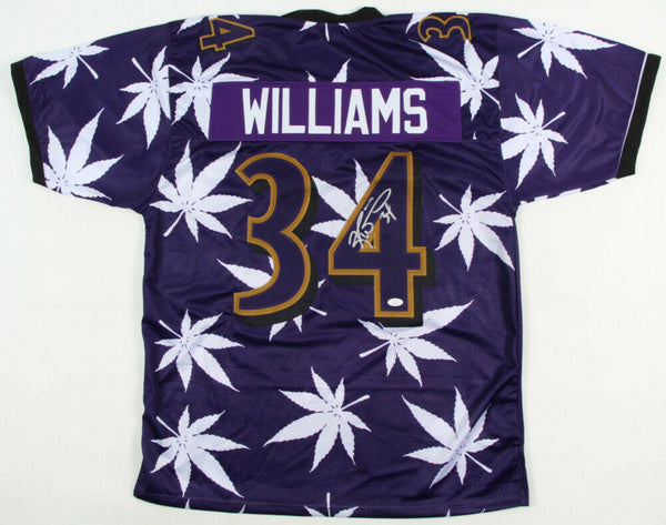 Ricky Williams Signed Baltimore Ravens Weed Jersey (JSA COA) Smoke Weed Everyday