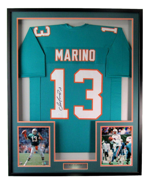 Dan Marino HOF Autographed Football Jersey with Photos Dolphins Framed JSA