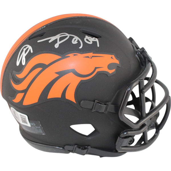 Shannon Sharpe Autographed Denver Broncos Eclipse Mini Helmet Beckett 50804