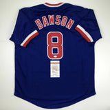Autographed/Signed ANDRE DAWSON Chicago Blue Baseball Jersey JSA COA Auto