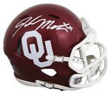 Oklahoma John Mateer Authentic Signed Speed Mini Helmet W/ Case BAS Witnessed