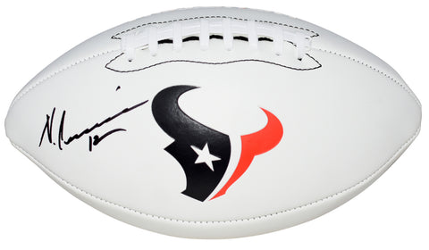NICO COLLINS AUTOGRAPHED HOUSTON TEXANS WHITE LOGO FOOTBALL BECKETT