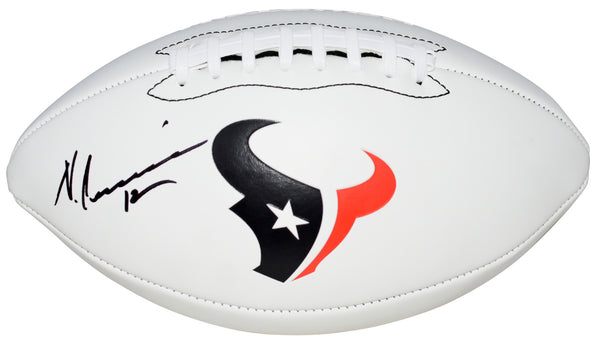 NICO COLLINS AUTOGRAPHED HOUSTON TEXANS WHITE LOGO FOOTBALL BECKETT