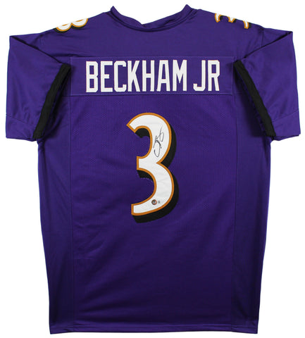 Odell Beckham Authentic Signed Purple Pro Style Jersey BAS Witnessed