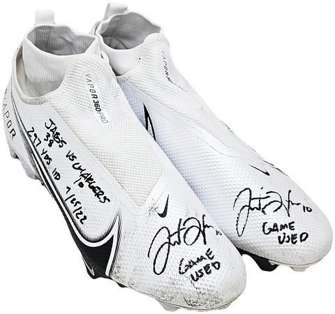 Justin Herbert Autographed Game Used Nike Vapor Cleats Chargers 9/25/22 Beckett