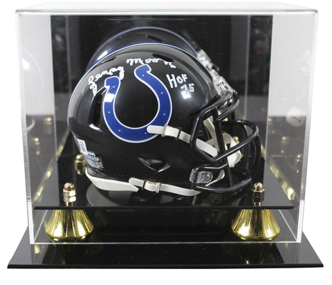 Colts Lenny Moore "HOF 75" Signed On-Field 2023 Speed Mini Helmet W/ Case BAS W