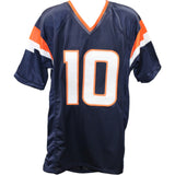 Bo Nix Autographed/Signed Pro Style sz XL Blue Jersey Beckett Witness 49626