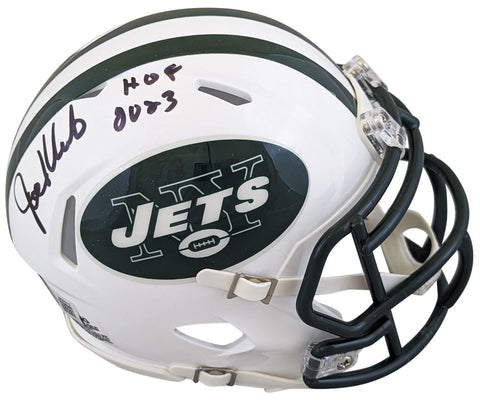 Jets Joe Klecko "HOF 23" Authentic Signed 98-18 TB Speed Mini Helmet BAS Witness