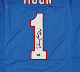 Warren Moon Signed Houston Custom Powder Blue Jersey with "HOF 06" Inscription