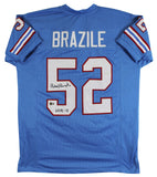 Robert Brazile "HOF 2018" Signed Light Blue Pro Style Jersey BAS Witnessed