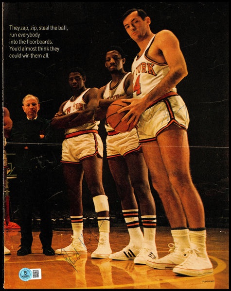 Bill Bradley & Holzman Autographed 10x13 Magazine Photo Knicks Beckett BP55308