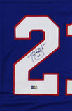 Tiki Barber Signed New York Custom Blue Jersey
