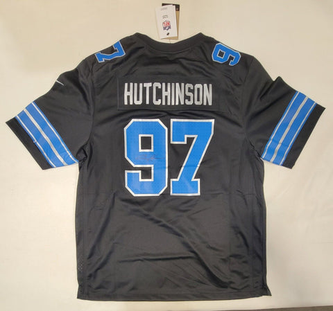 AIDAN HUTCHINSON SIGNED DETROIT LIONS NIKE XL SCREENPRINT JERSEY BECKETT COA