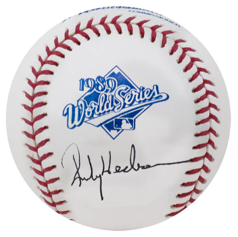 Rickey Henderson Signed Rawlings 1989 World Series Baseball - (In Black)(SS COA)