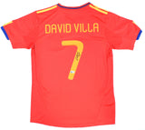 David Villa Autographed Spain Home Soccer Jersey #7 - Beckett W Hologram *L