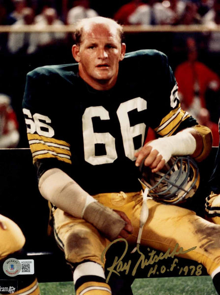 Ray Nitchske Autographed Green Bay Packers 8x10 Photo HOF Beckett 50478