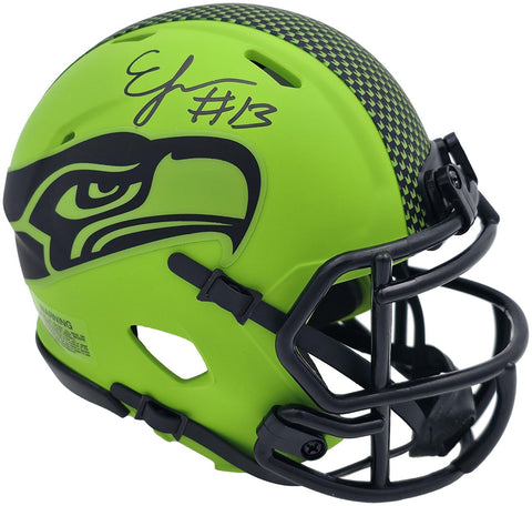ERNEST JONES IV AUTOGRAPHED SEAHAWKS RAVE GREEN MINI HELMET MCS HOLO 242556