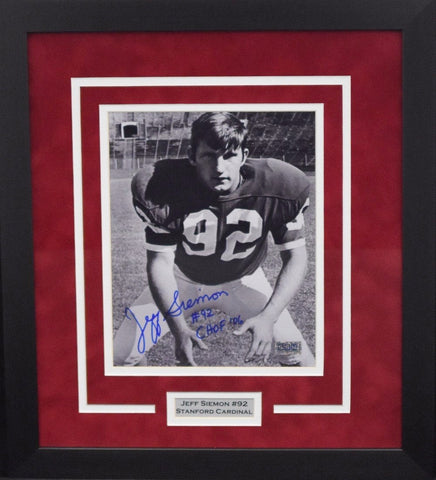 JEFF SIEMON AUTOGRAPHED STANFORD CARDINAL 8x10 FRAMED PHOTO COA