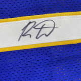 Framed Autographed/Signed Ron Artest Metta World Peace 33x42 Blue Jersey BAS COA