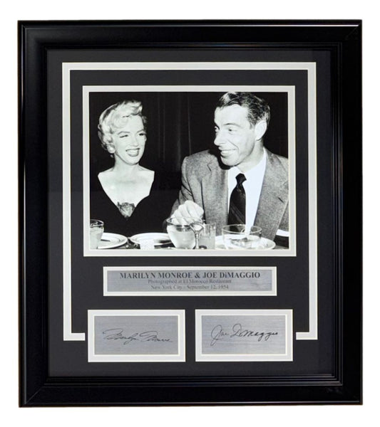 Joe DiMaggio Marilyn Monroe Framed 8x10 Photo w/ Laser Engraved Signatures