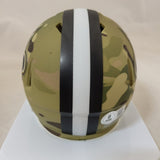 DREW BREES SIGNED NEW ORLEANS SAINTS CAMO SPEED MINI HELMET BECKETT QR
