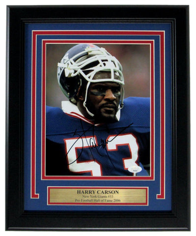 Harry Carson HOF New York Giants Signed/Auto 8x10 Photo Framed JSA 162251