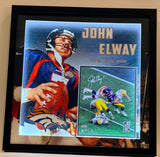 John Elway Autographed 8x10 Photo -- Denver Broncos | Lighted Shadowbox BAS COA