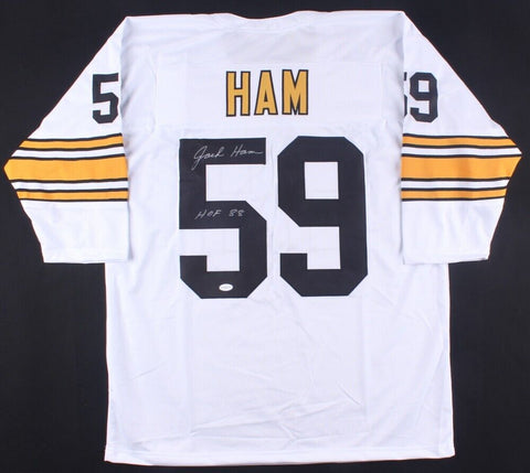 Jack Ham Signed Pittsburgh Steelers Jersey Inscribed HOF 88 (TSE) 8xPro Bowl L.B
