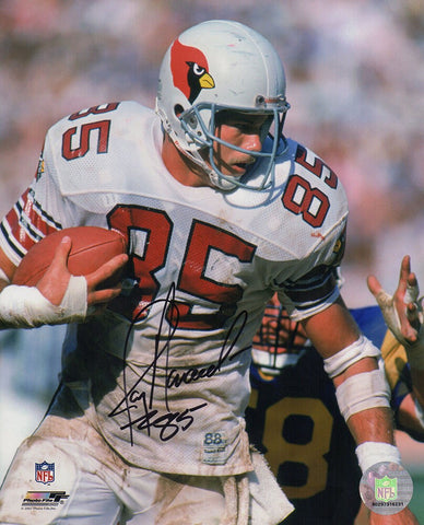 Jay Novacek Signed Cardinals White Jersey Action 8x10 Photo- (SCHWARTZ COA)