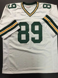 Autographed/Signed DAVE ROBINSON HOF 2013 Green Bay White Jersey JSA COA