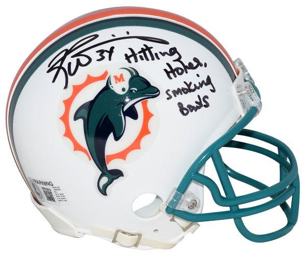 fish bowl football helmet RICKY WILLIAMS SIGNED MIAMI DOLPHINS MINI HELMET W/ HITTING HOLES SMOK – Super Sports Center