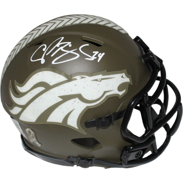 Champ Bailey Autographed Denver Broncos Salute Mini Helmet Beckett 42286