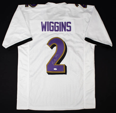Nate Wiggins Signed Baltimore Ravens White Jersey (JSA COA) 2024 1st Round Pick