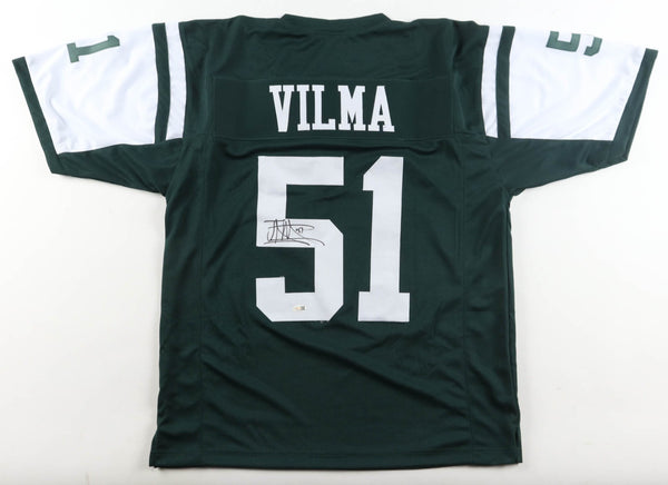 Jonathan Vilma Signed New York Jets Jersey (JSA) 3xPro Bowl Linebacker/ 2004 ROY