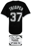 Bobby Thigpen Signed Black Custom Baseball Jersey w/57 Saves 1990 (SCHWARTZ COA)