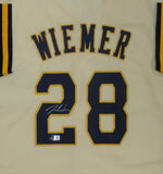 Brewers JOEY WIEMER Signed Custom Replica Cream Milwaukee Jersey AUTO - BAS