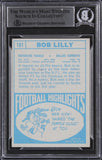 Cowboys Bob Lilly "2x Inscribed" Signed 1968 Topps #181 Rookie Card BAS Slabbed