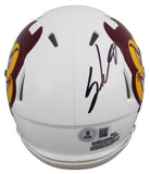 ASU Sam Leavitt & Jordyn Tyson Signed White Speed Mini Helmet W/ Case BAS Wit