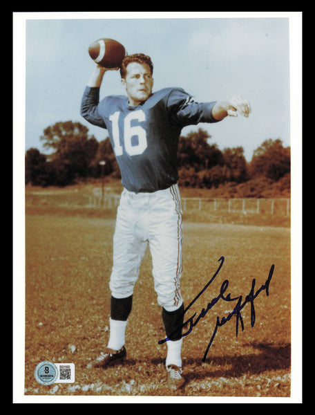 Frank Gifford Autographed 8x10 Photo New York Giants Beckett BAS QR #BS31950